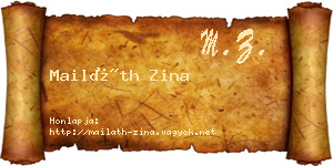 Mailáth Zina névjegykártya