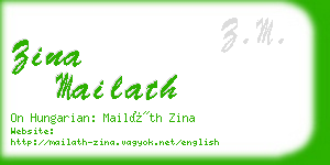 zina mailath business card